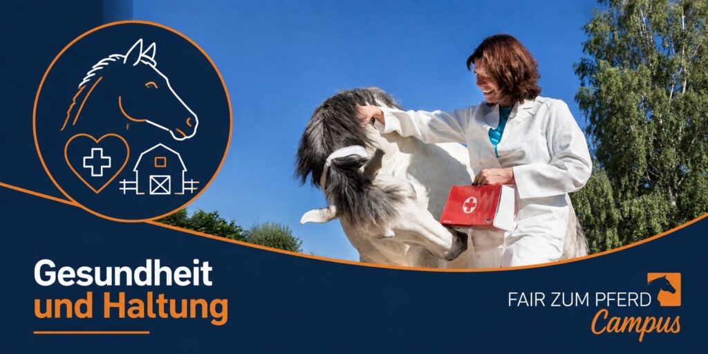 rau steht in Arztkittel und Arztkoffer neben Pferd. (Claudia und Orgu) Foto: Christiane Slawik