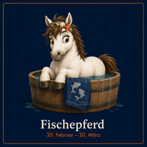 Fischepferd in Bottich