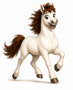 Von KI gezeichnetes lauffreudiges Pony
