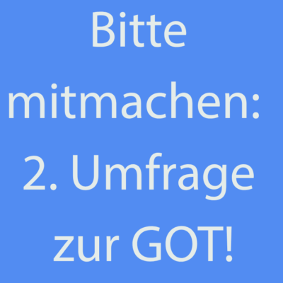 Nur Text: Aufruf zur Umfrage