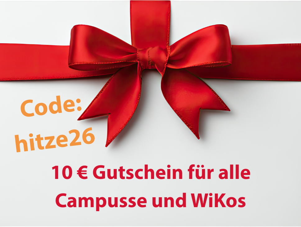 Heißes Wetter: Kühles Wissen. 10 € Rabatt auf alle Campusse bis 31.7.26