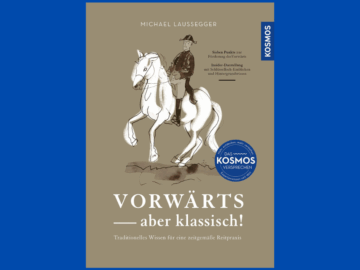 Titelbild des Buches von Michael Laussegger, eine Zeichnung eines Schimmels mit Reiter.