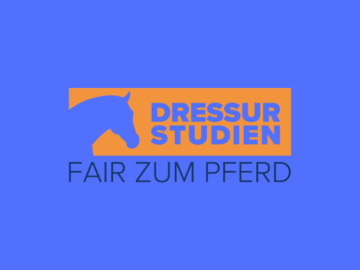Lo der Dressur-Studien auf blauen Hintergrund