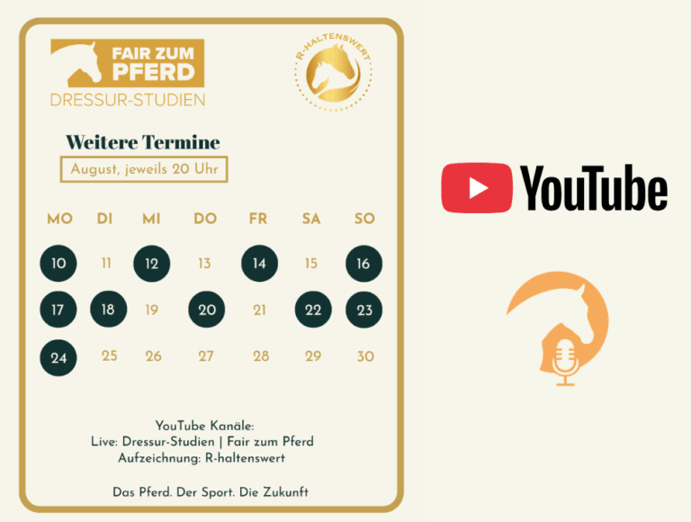 Terminkalender, rechts Youtube- und unser Podcastlogo
