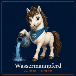 Pony mit Wasserkrug in der Hand: Wassermann