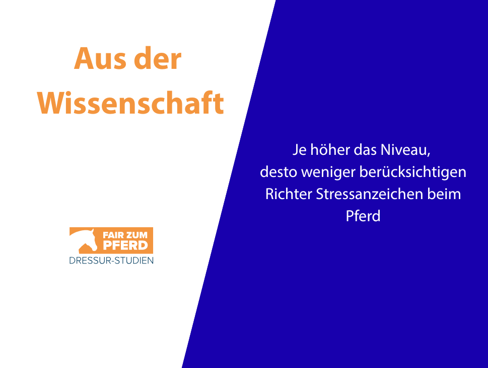 Studie: Je höher das Niveau, desto mehr Stressanzeichen beim Pferd und desto weniger Richter-Reaktionen